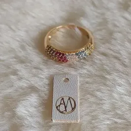 Anel Cheio Microzirconias Color