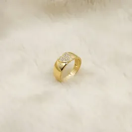 Anel Coração em Zircônia Cristal