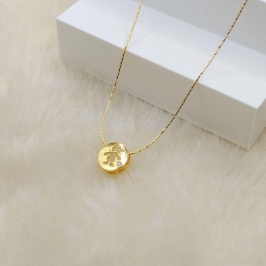 Colar Corrente Laminada com Pingente Medalha Filho Vazado