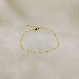 Pulseira Elo Cadeado com Mini Bolinhas