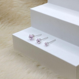 Brinco Trio Ponto de Luz Rosa