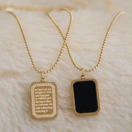 Colar Bolinha Pingente Medalha Preta