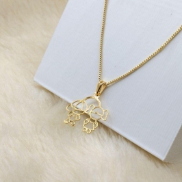 Colar Veneziana com Pingente Canga Casal Vazado