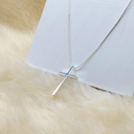 Colar Veneziana com Pingente Cruz Lisa