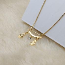 Colar Veneziana com Pingente Canga 2 Filhos