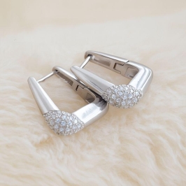 Argolinha Quadrada Canto Zirconia