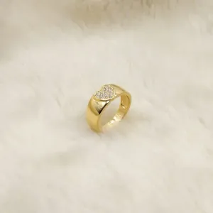 Anel Coração em Zircônia Cristal