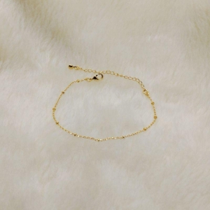 Pulseira Elo Cadeado com Mini Bolinhas