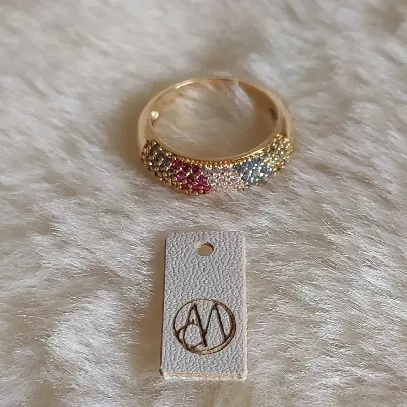 Anel Cheio Microzirconias Color