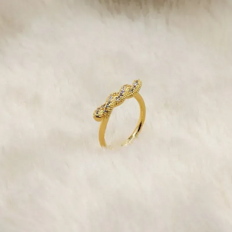 Anel Trança em Zircônia Cristal