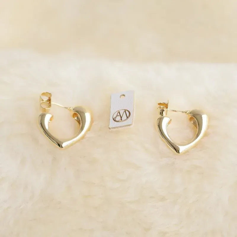 Argolinha Coração Liso Maciço