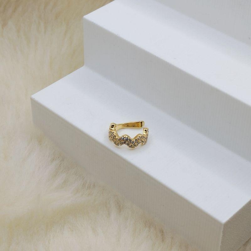 Piercing Fake em Onda com Zircônia Cristal