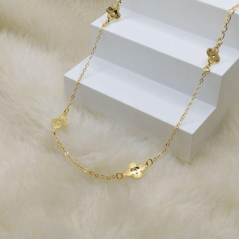 Colar Elo Português com Van Cleef em Chapa