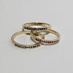 Anel Meia Zirconia Cor - Prata