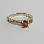 Anel Microzirconias e Pedra Colorida Unica