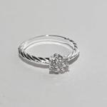 Anel Torcido Microzirconia Cristal - Prata