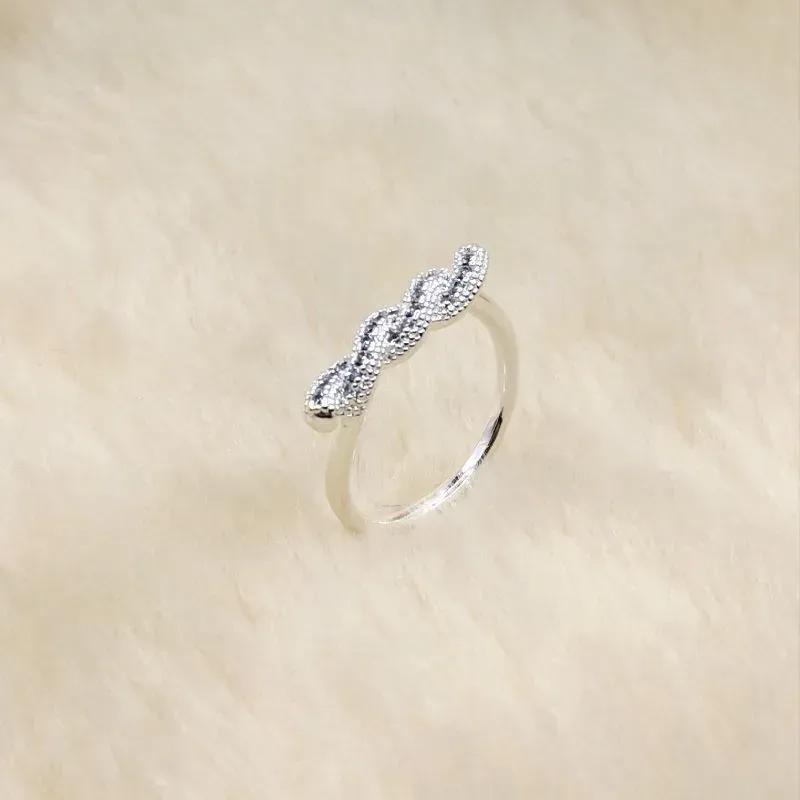 Anel Trança em Zircônia Cristal