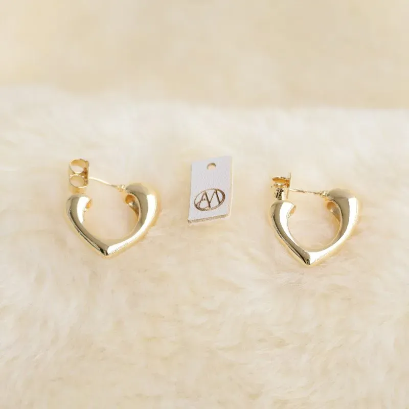 Argolinha Coração Liso Maciço