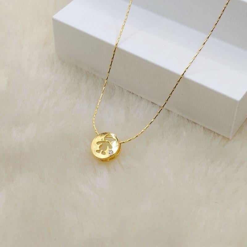 Colar Corrente Laminada com Pingente Medalha Filho Vazado