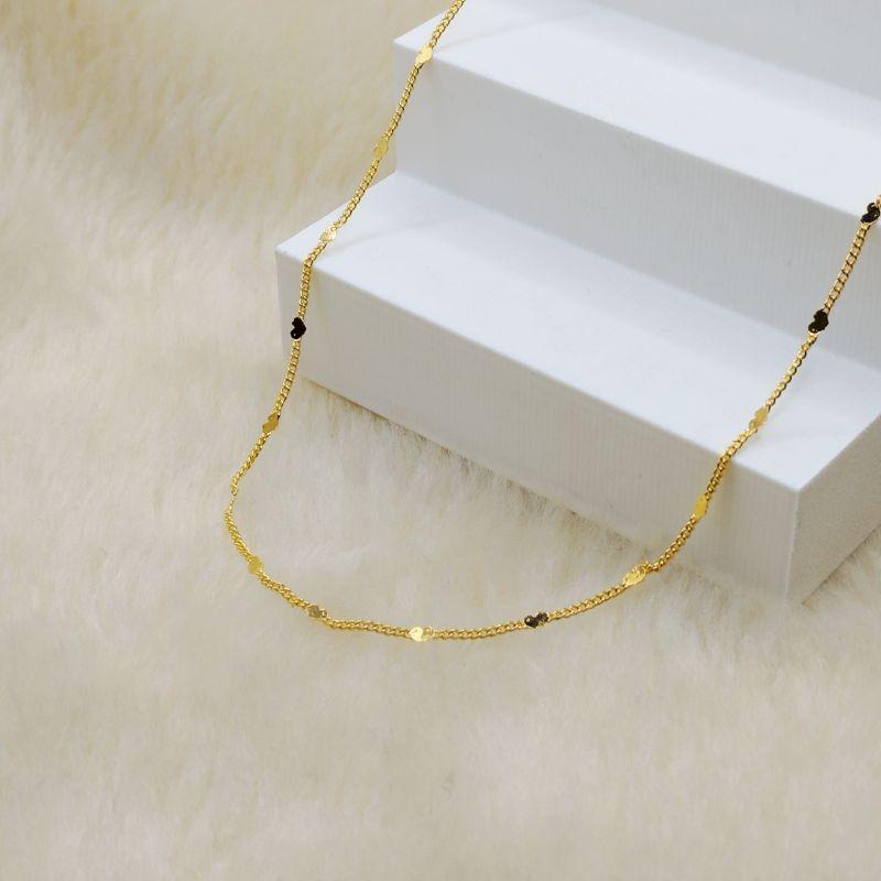 Colar Veneziana com Mini Corações em Chapa