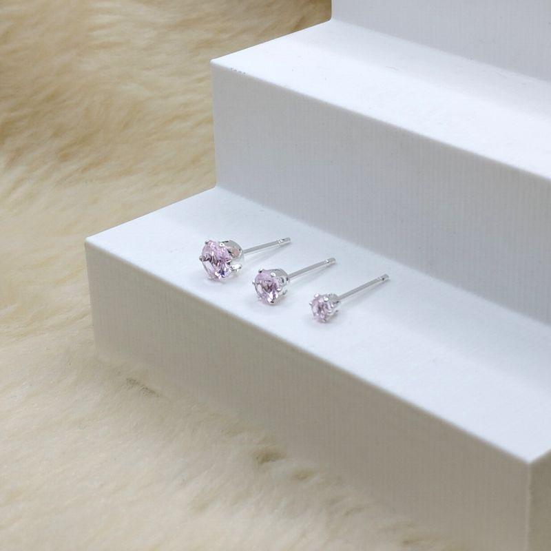 Brinco Trio Ponto de Luz Rosa