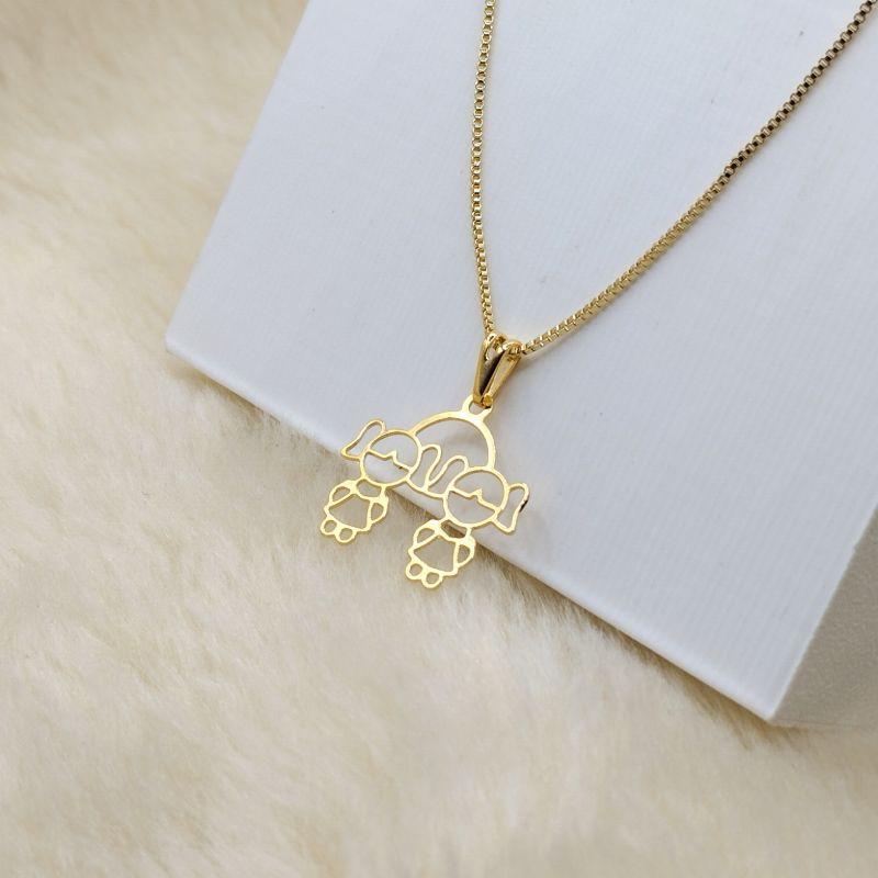 Colar Veneziana com Pingente Canga 2 Meninas Vazado