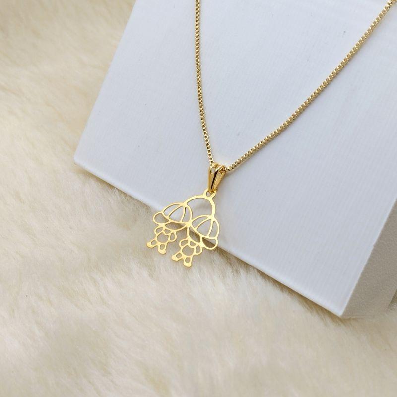 Colar Veneziana com Pingente Canga 2 Meninos Vazado