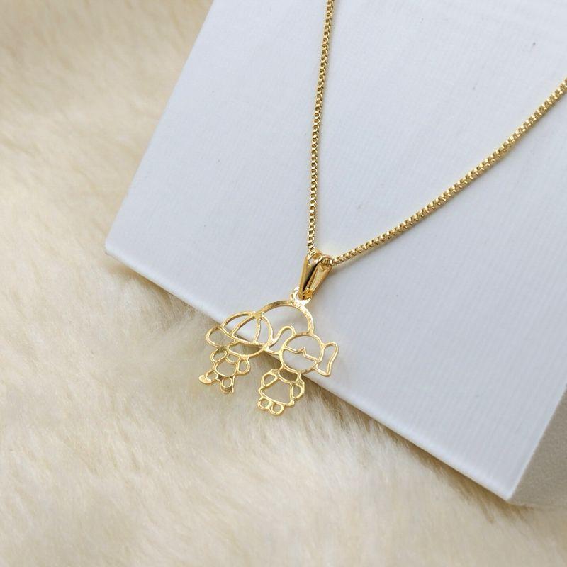 Colar Veneziana com Pingente Canga Casal Vazado