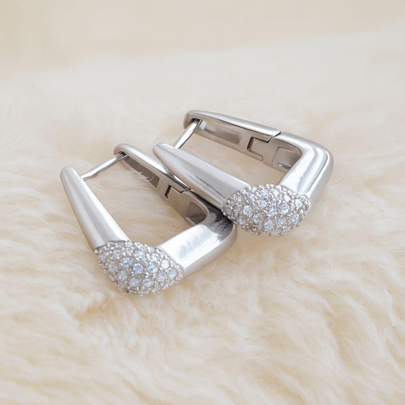 Argolinha Quadrada Canto Zirconia